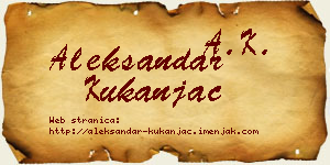 Aleksandar Kukanjac vizit kartica